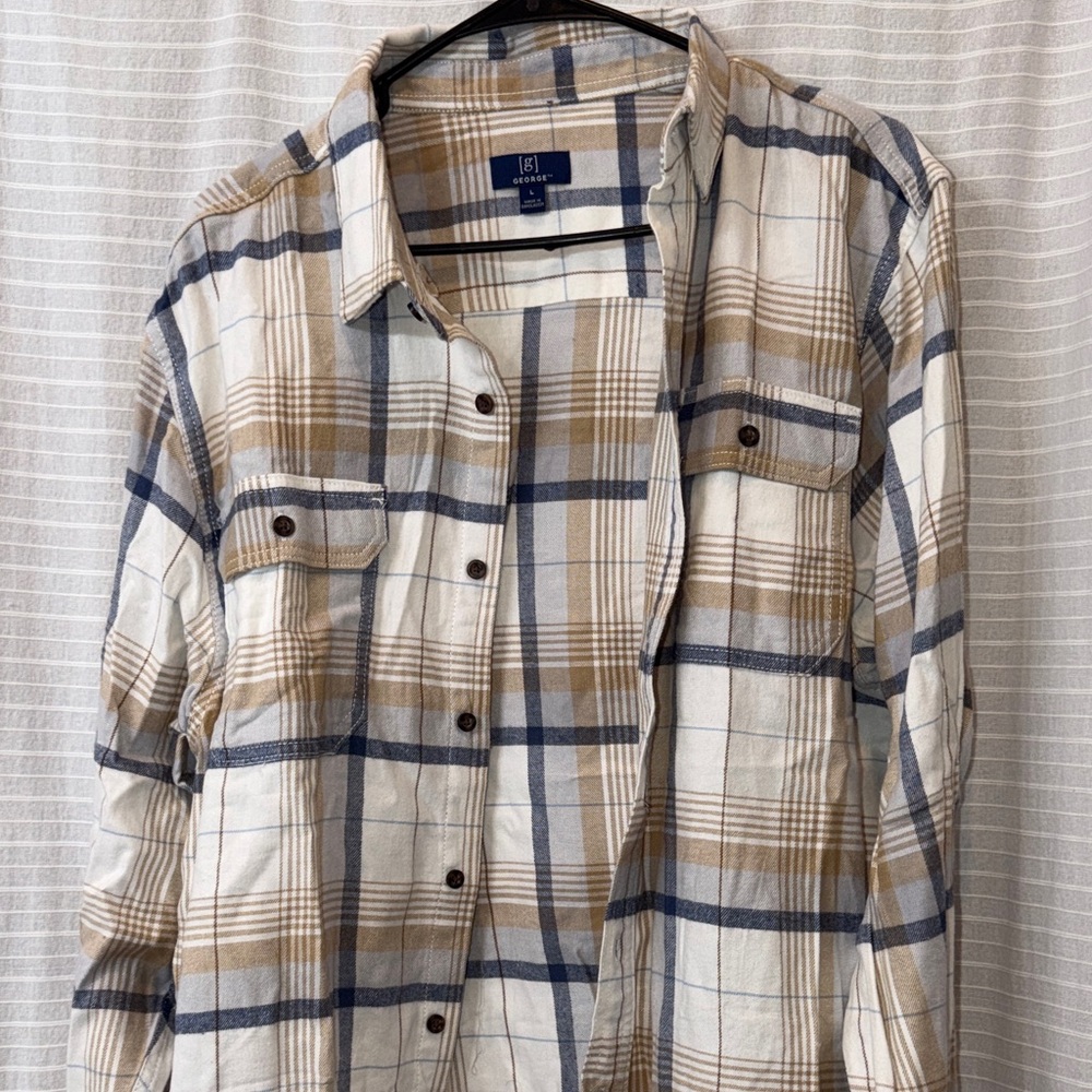 Plaid Button-Up Shirt